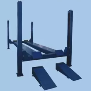 Cầu nâng 4 trụ 16 tấn, bàn nâng phẳng (3 pha, màu xanh RAL 3166).