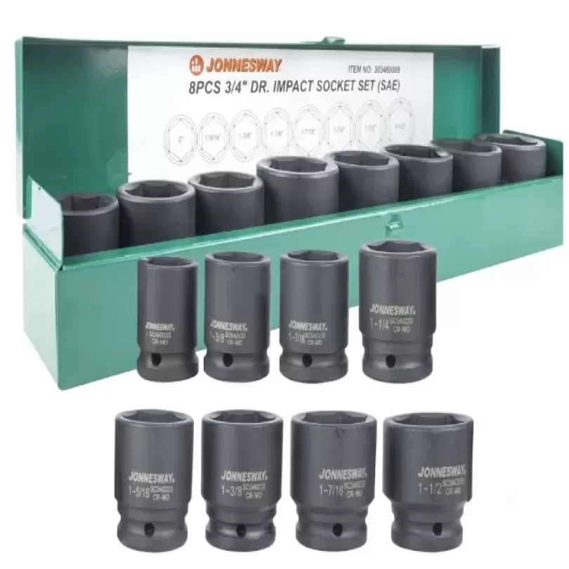 Bộ khẩu súng vặn ốc 3/4" hệ mét 7 chi tiết (khẩu dài),