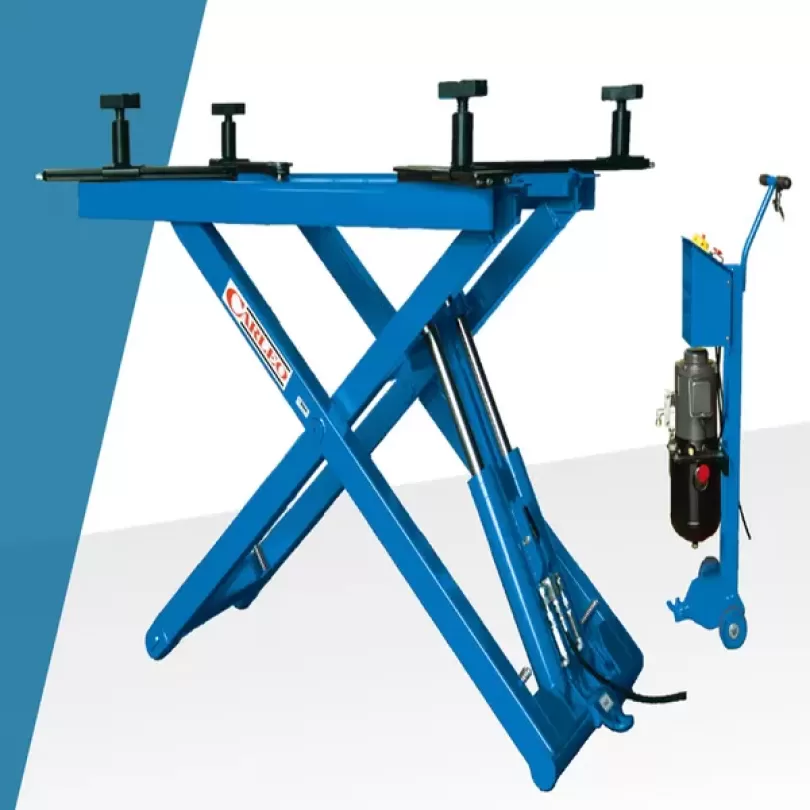 Cầu nâng cắt kéo di động 3 Tấn (3 pha, màu xanh RAL5002)